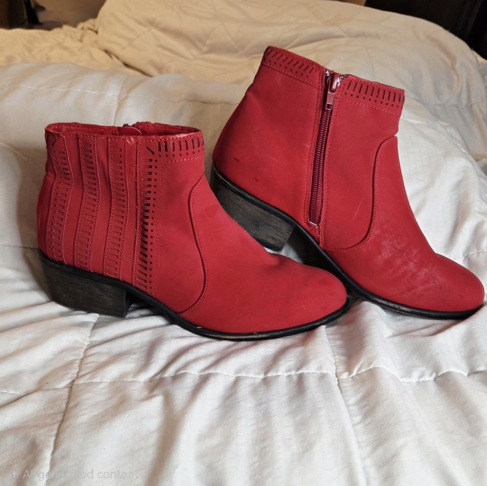 Chic Red Ankle Booties